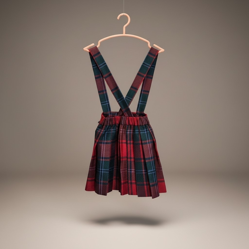 NWT Plaid Wool Pleated Kilt Jumper Bergdorf Goodman Toddler Size 3